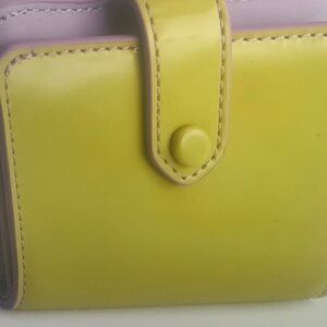 VERA BRADLEY WALLET GOLDEN OLIVE/ PINK LEATHER NWT 55.00